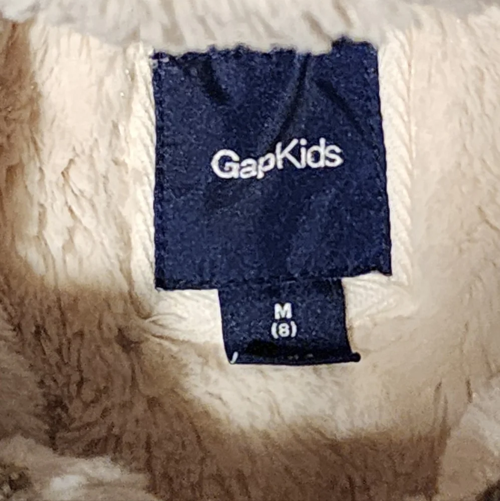 GAP Kids Off-White Hoodie Jacket with Faux Fur Lining